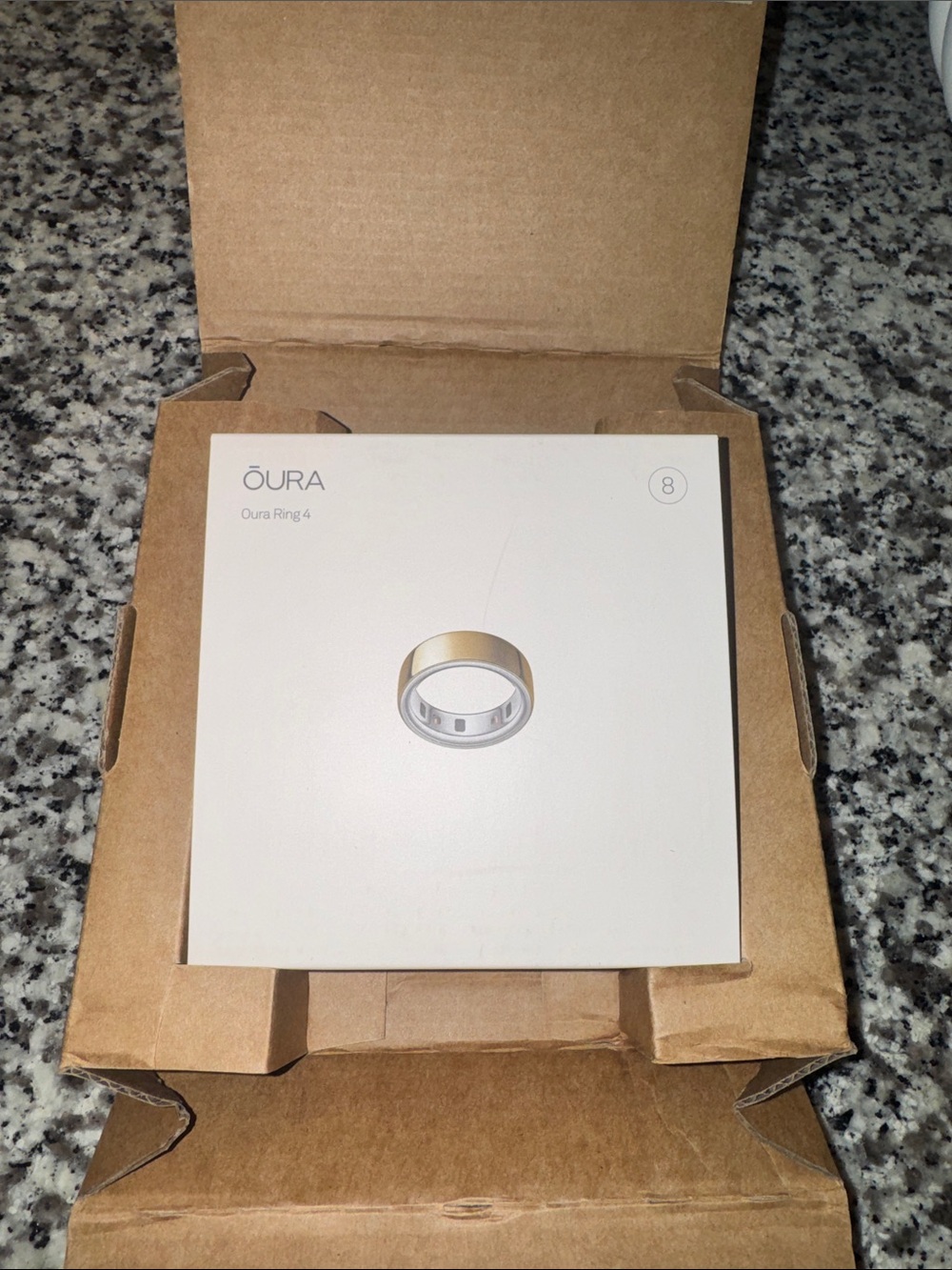 BRAND NEW Oura Gold Smart Ring 4 Size 8 SEALED IN BOX